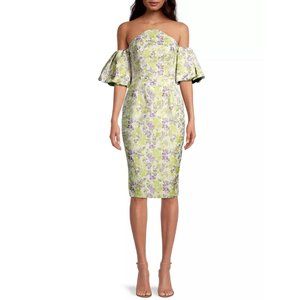 LAVISH ALICE Floral Puff-Sleeve Midi-Dress Size 4